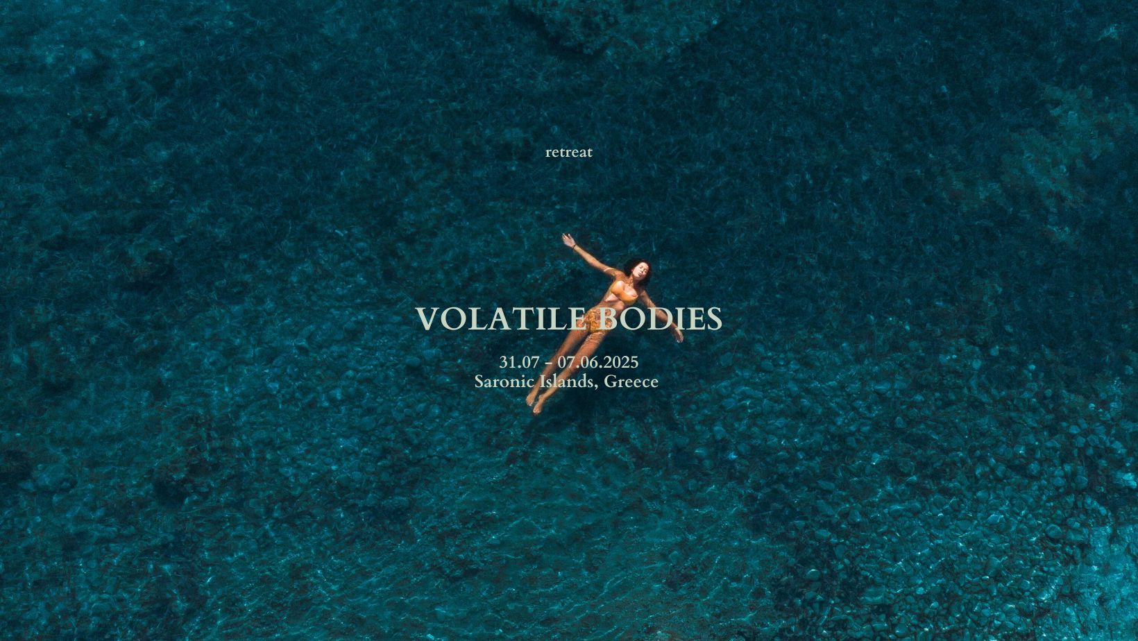 Volatile Bodies Retreat - Person floating in turquoise waters of Saronic Islands, Greece